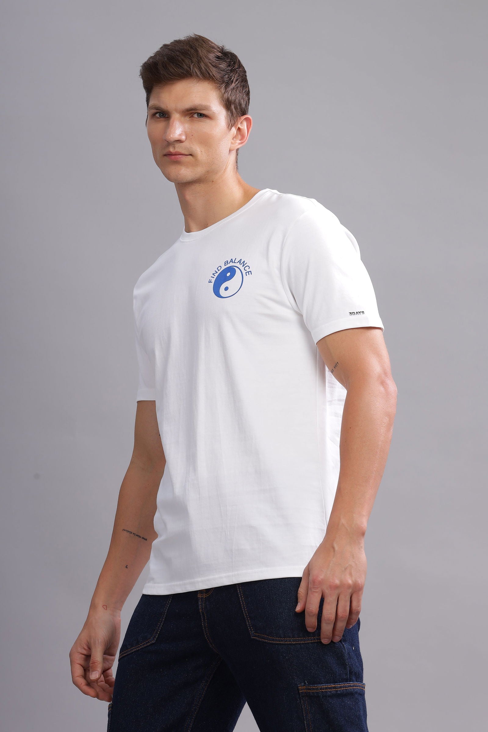 Find Balance White Tshirt - Three Days