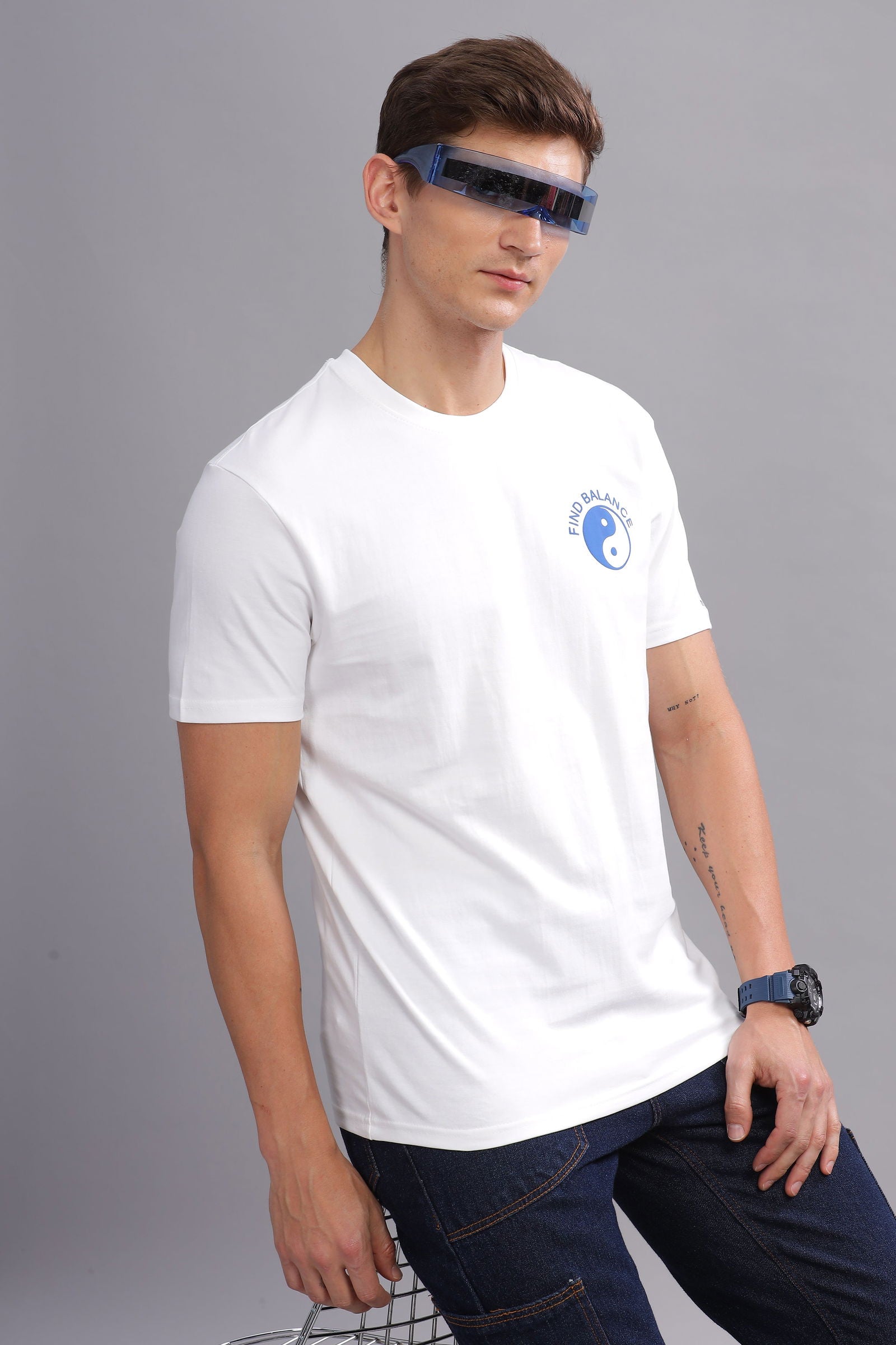 Find Balance White Tshirt - Three Days