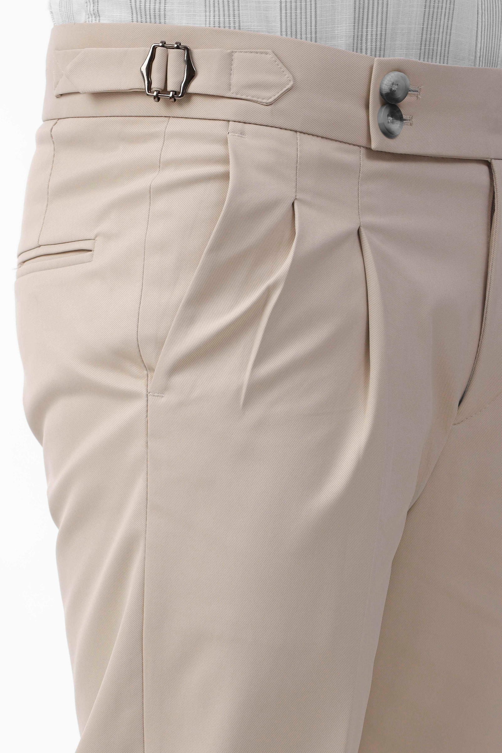 Korean Ankle Fit Beige Trouser - Three Days