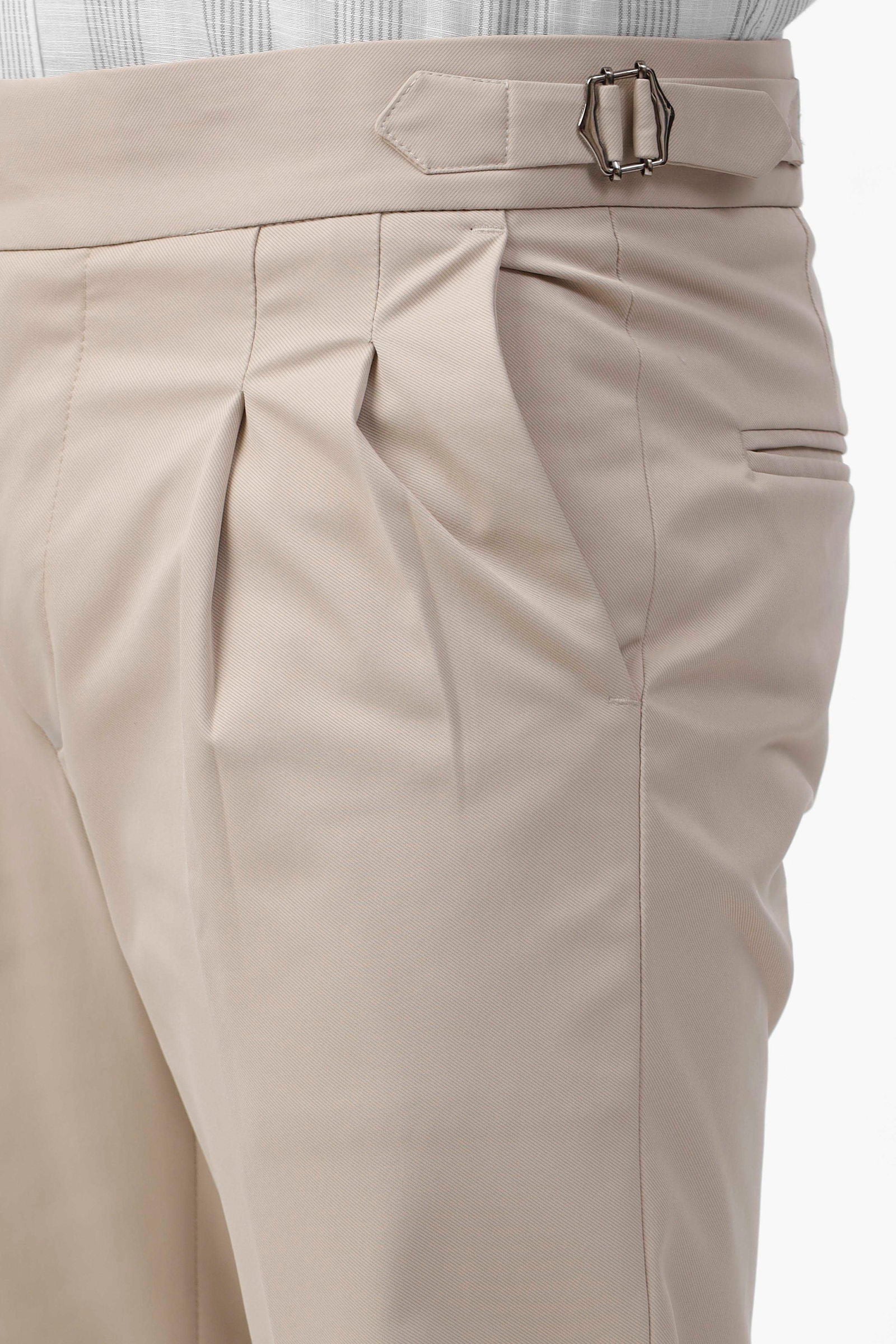 Korean Ankle Fit Beige Trouser - Three Days