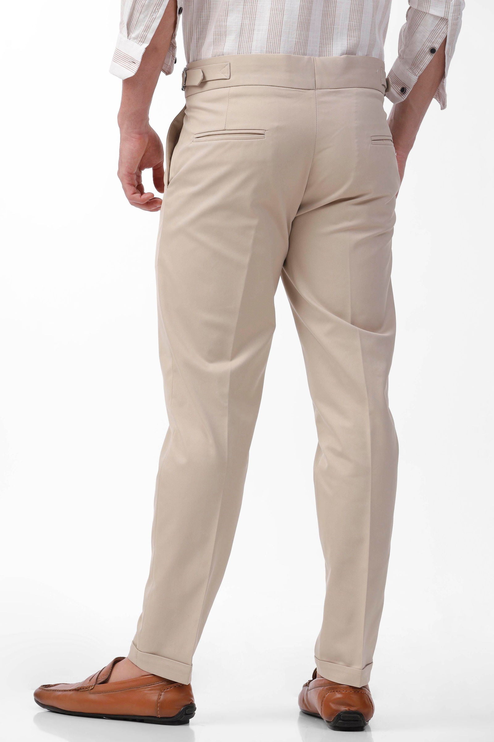 Korean Ankle Fit Beige Trouser - Three Days