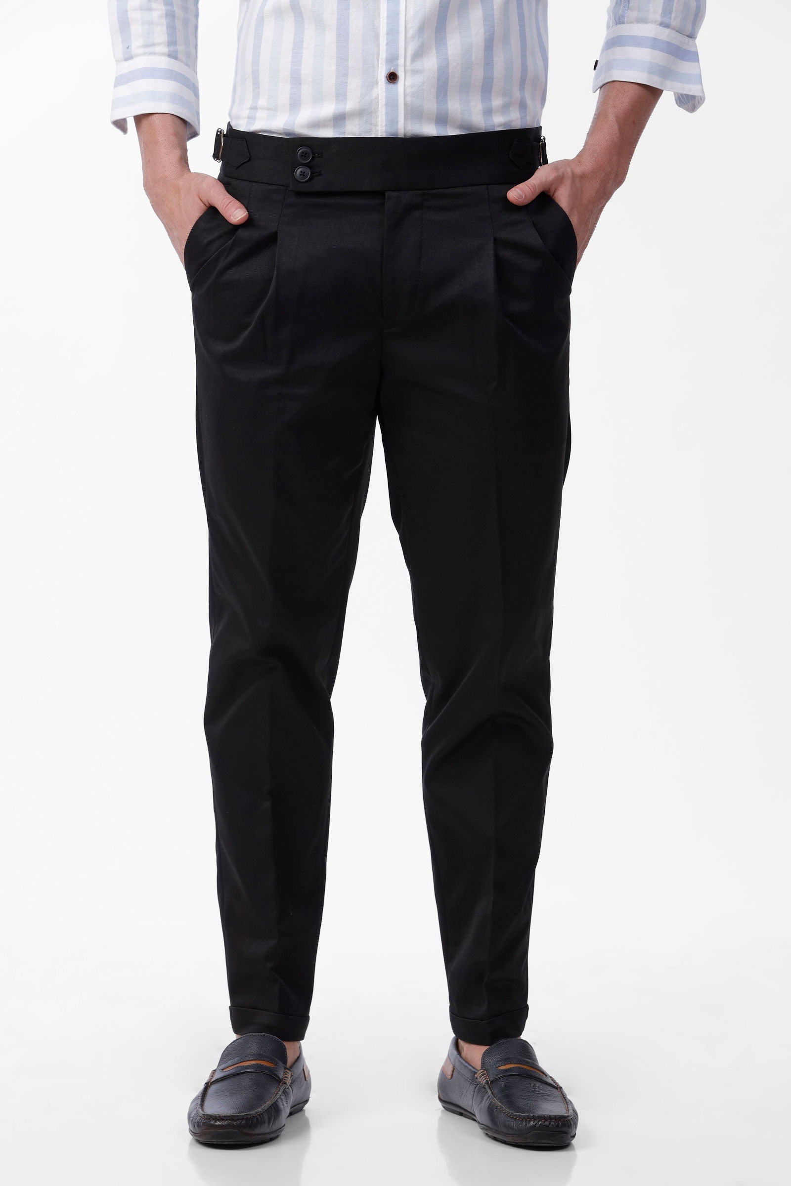 Korean Ankle Fit Black Trouser - Three Days