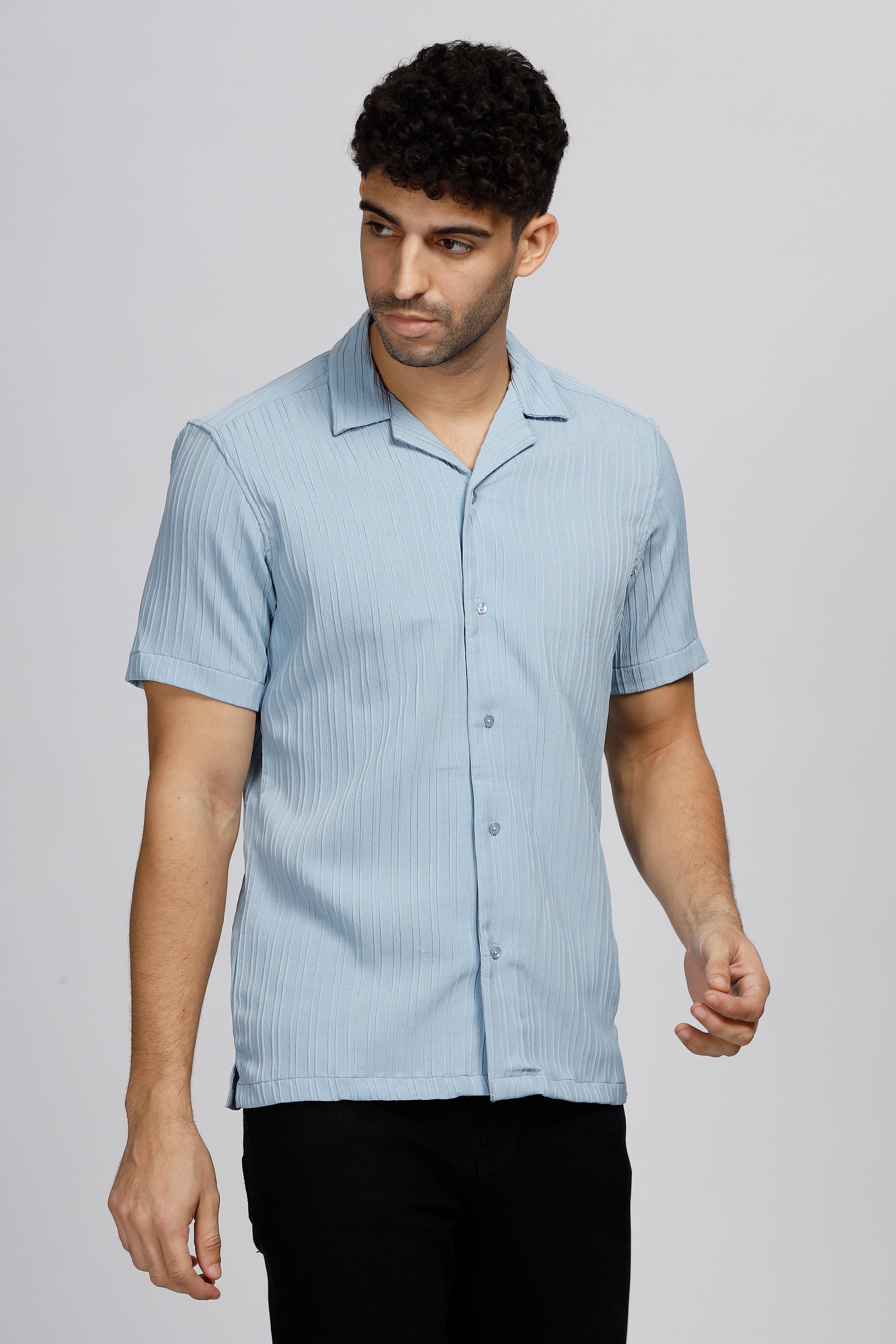 Solid Simplicity Cuban Collar Shirt