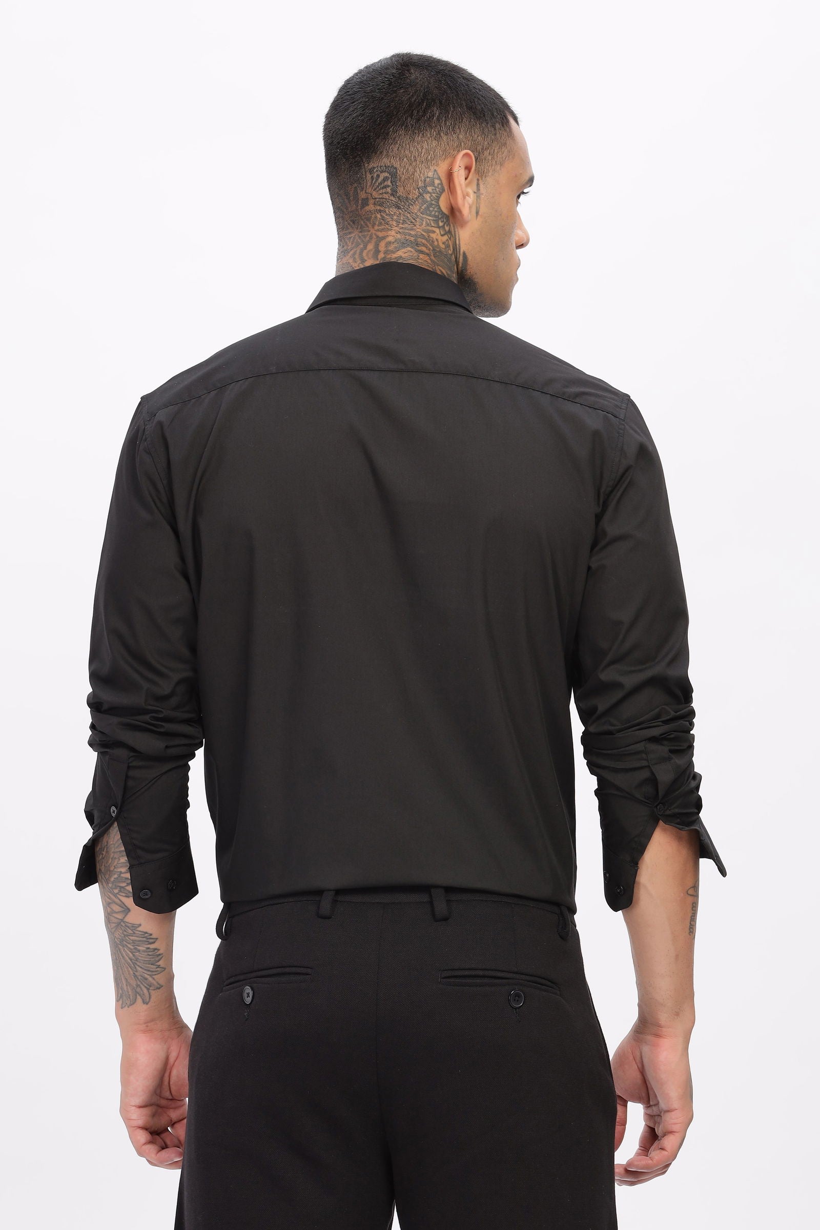 Luxe Tiger Embroidered Black Shirt - Three Days