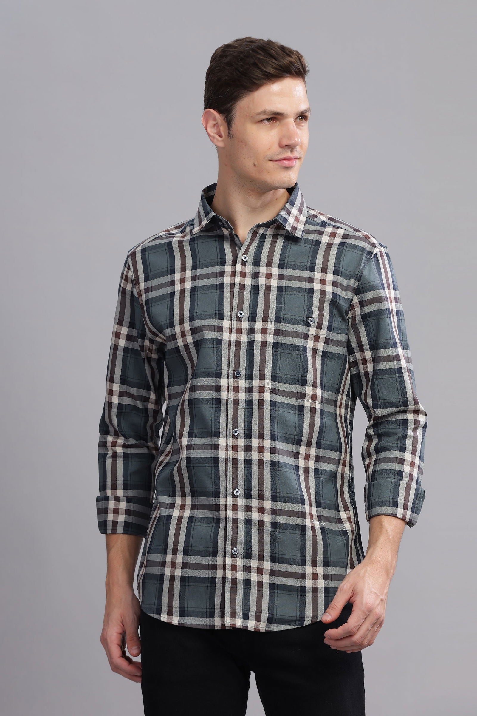 Modish Checkered Long Sleeve Shirt - Three Days