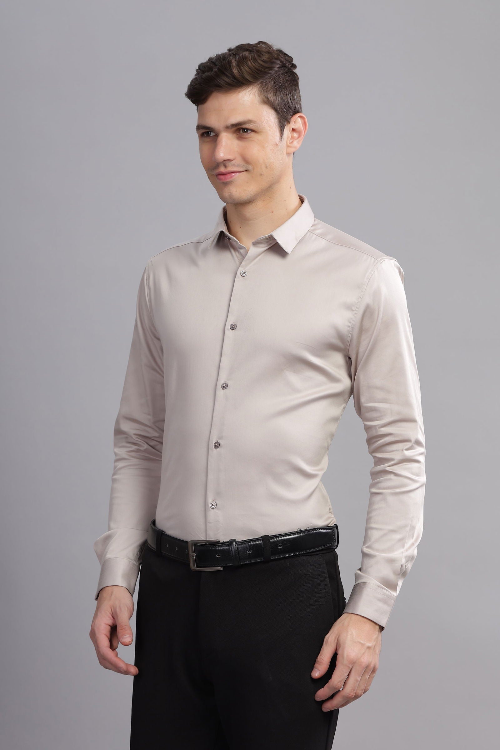 Noble Hue Solid Long Sleeves Shirt - Three Days