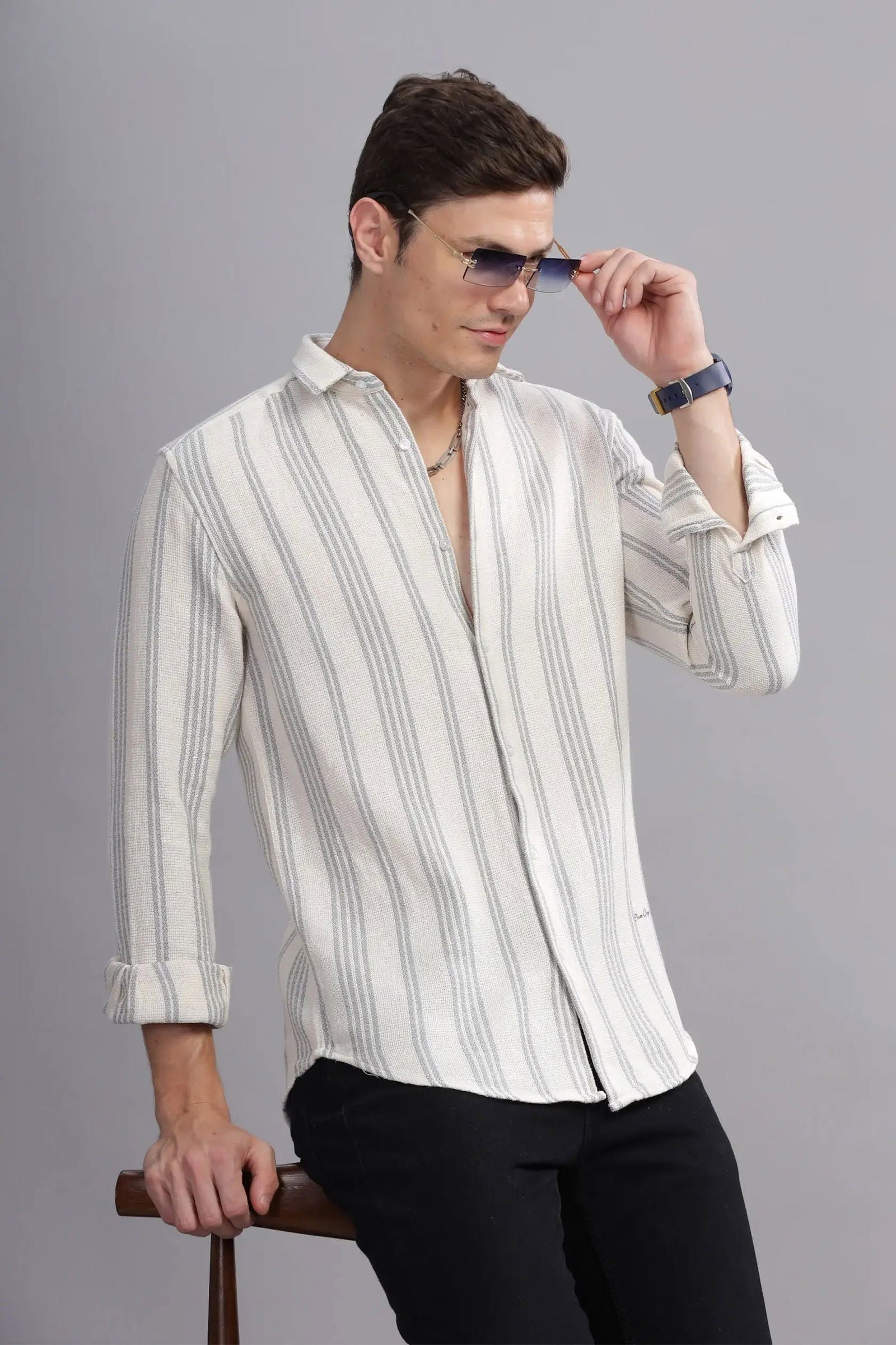 Plush Pick Textured Blended Shirt - Three Days