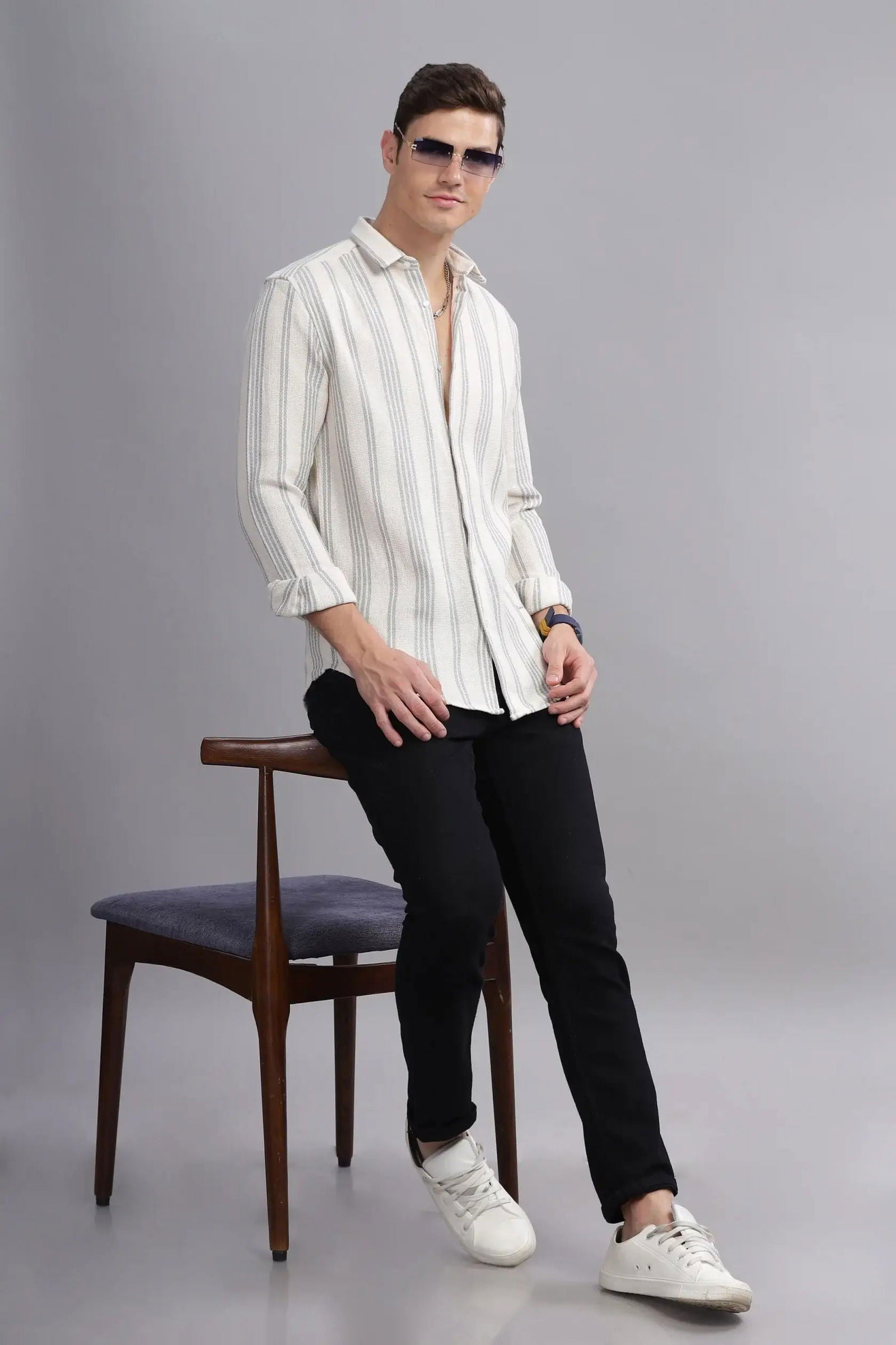 Plush Pick Textured Blended Shirt - Three Days