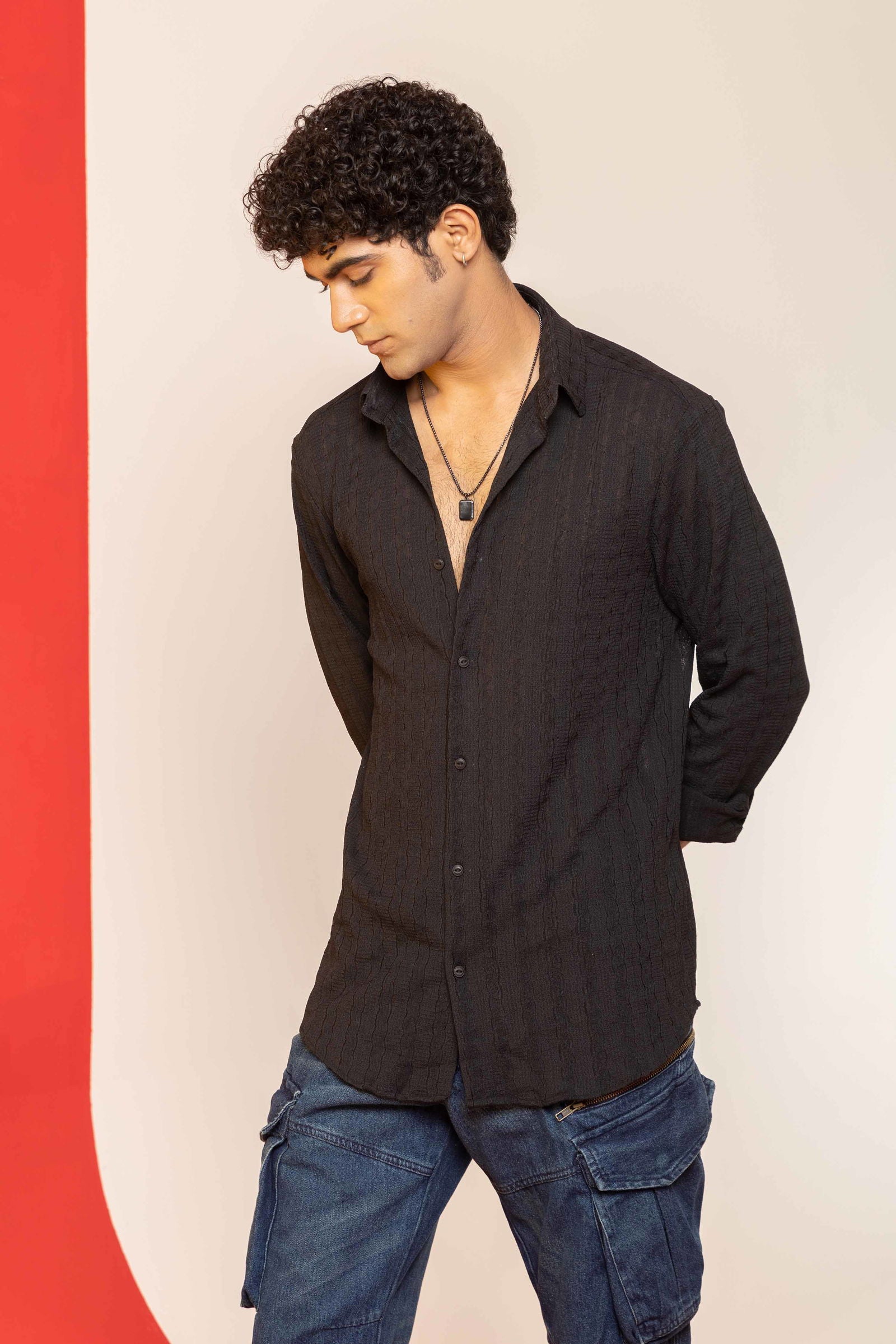 Plush Weave Textured Shirt - Three Days