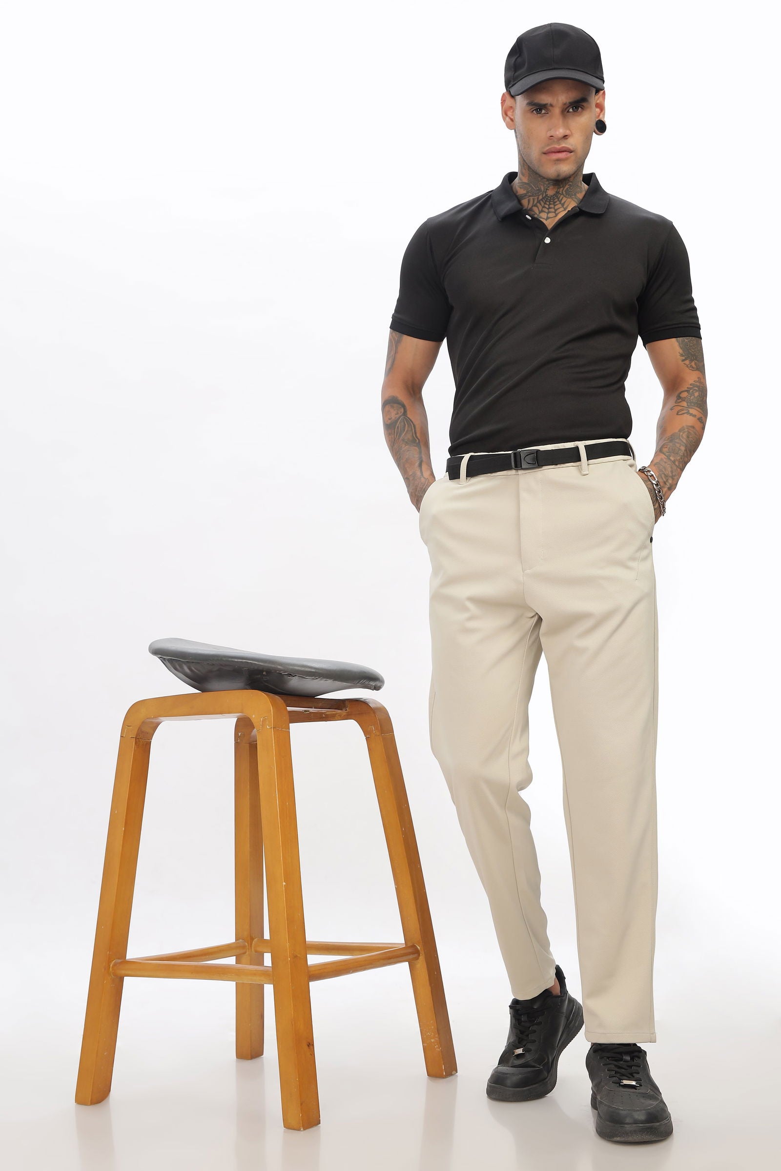 Power Stretch Beige Trouser - Three Days