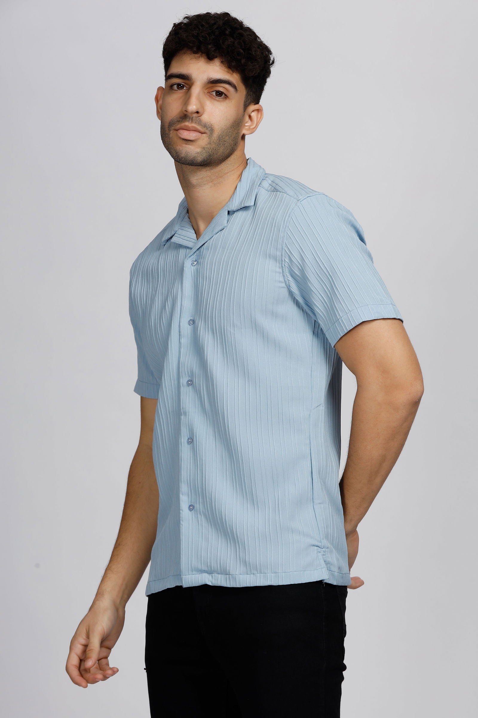 Solid Simplicity Cuban Collar Shirt - Three Days