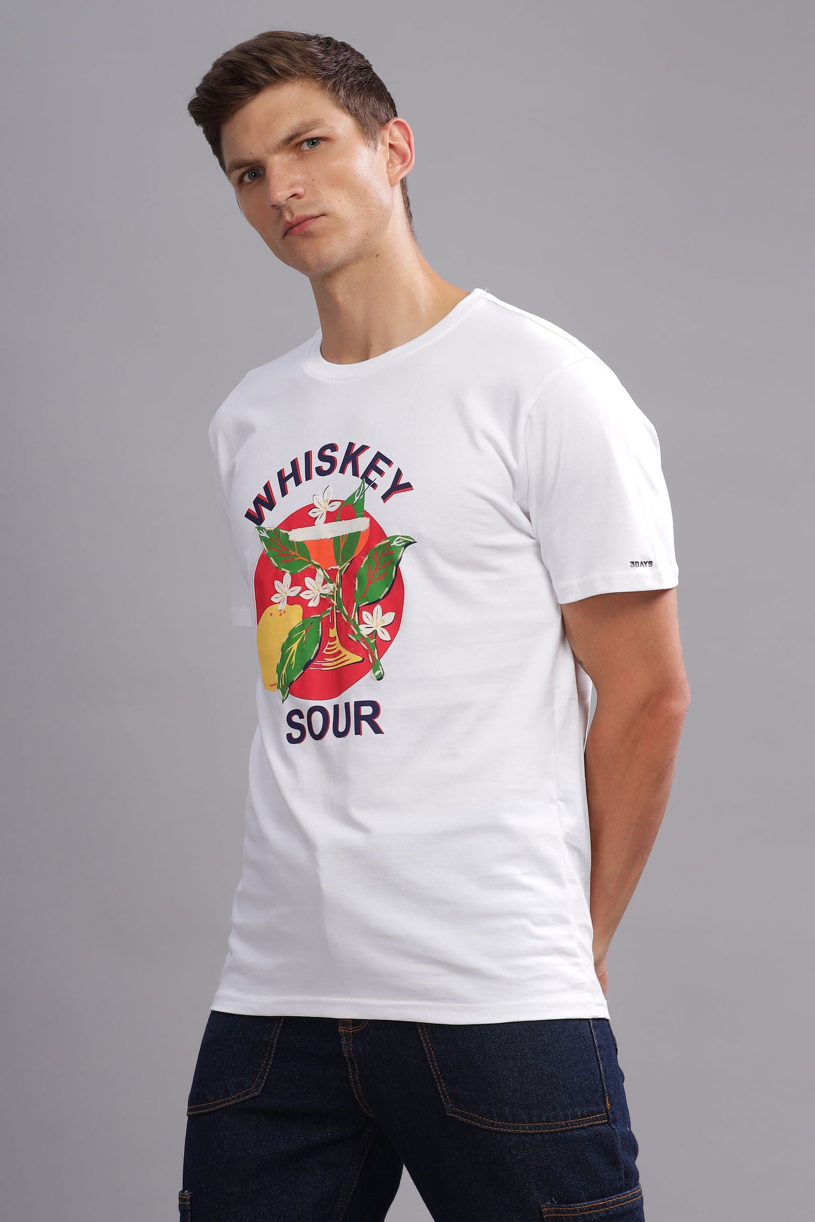 Whiskey Sour White Tshirt - Three Days